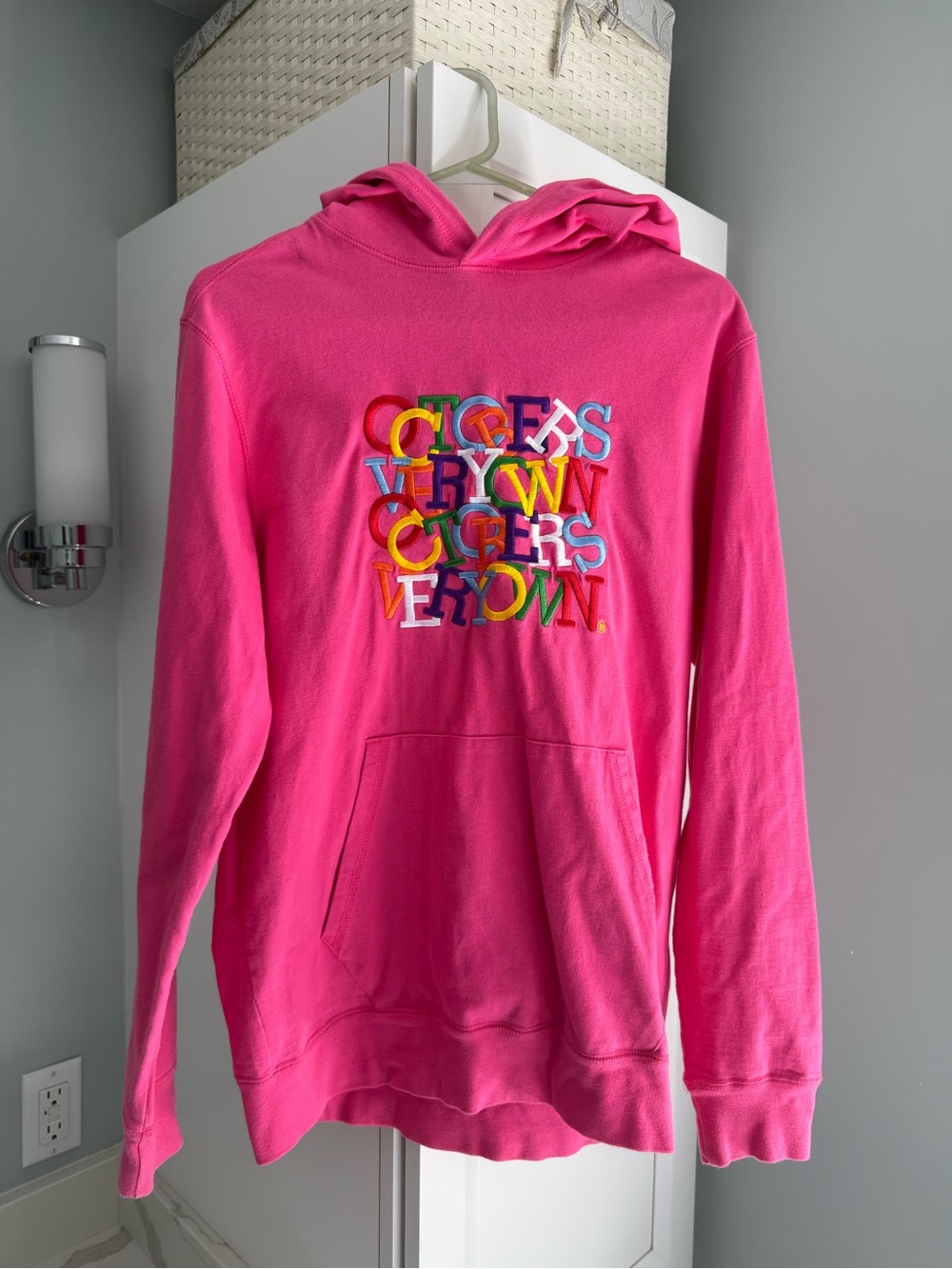OVO Vintage Pink Hooded Sweatshirt with Multicolor Embroidered Logo